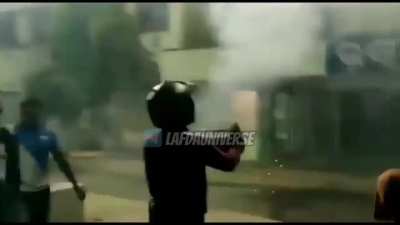Students celebrating Diwali ? against hostel.