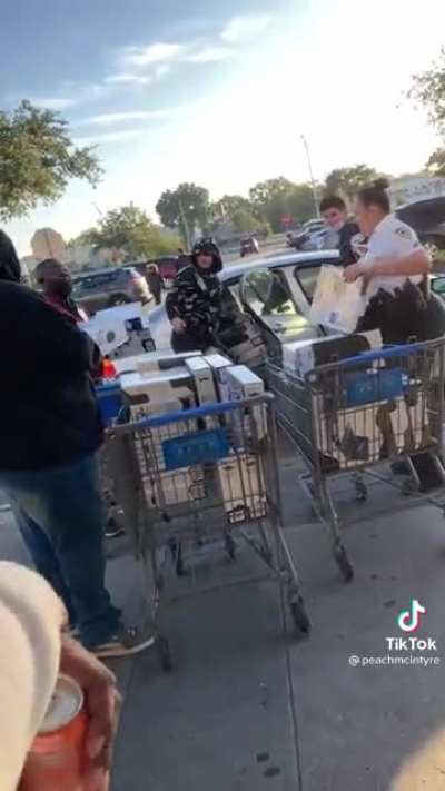 Scalpers filling their car up at Walmart