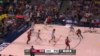 [Highlight] Kyle Lowry with a deep 3-pointer over Jamal Murray near the end of the 3rd quarter for the "2 for 1" from Game 5 of the 2023 NBA FINALS. With a replay and multi-broadcast and language - ESPN (English) ESPN (Spanish) Movistar (Spanish) ESPN (Po