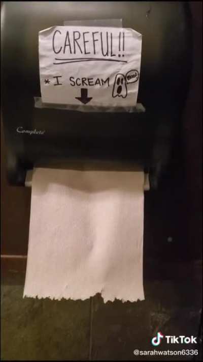 Screaming paper towel dispenser.