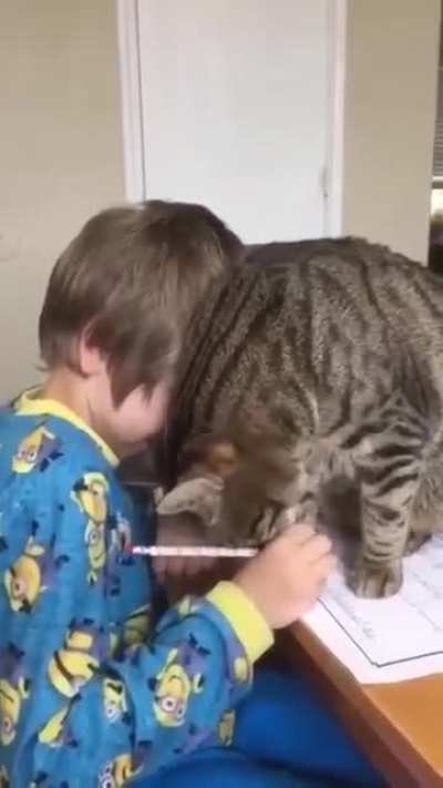 Stop doing your homework,just play with me ? So sweet !!???