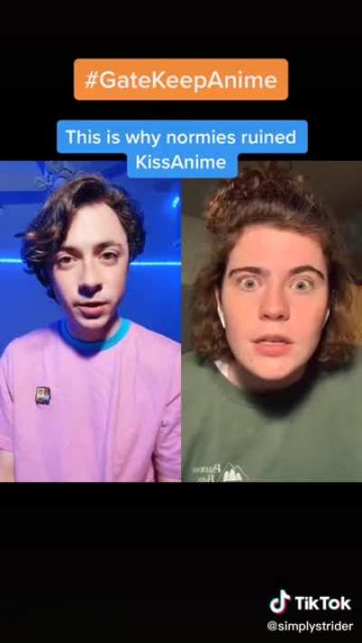 Weeb butthurt because girl who doesn't watch anime says baka