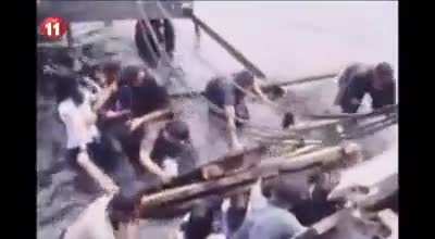 Collapsed Wooden Bridge with Government officials - Zamboanga City, Philippines