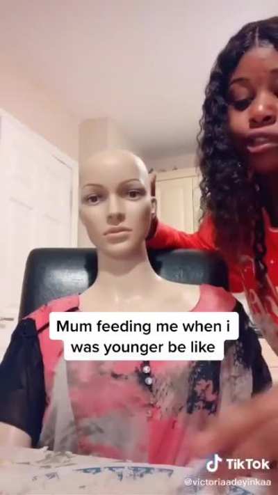 Being spoon fed by your mom when you were younger