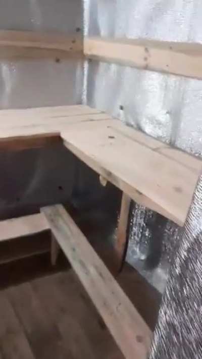 Ukrainian Soldiers Built a Sauna in Their Trench Network..