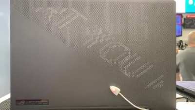 This is from another community (r/laptops). He made this on his laptop which can produce images etc. using programmed dots. ??‍? Rickroll....