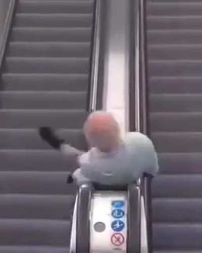 going down the escalator