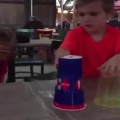 2 clear cups and a non-clear cup, it was obvious.