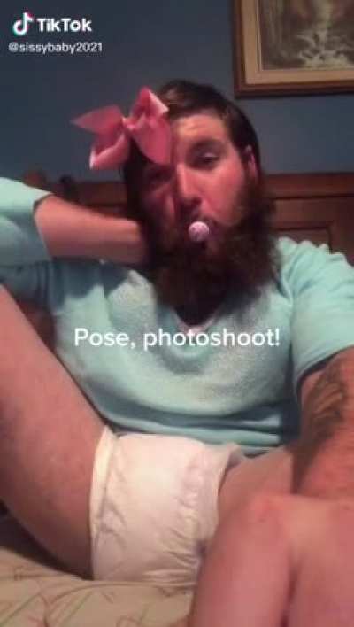 Grown-up man acting like a baby