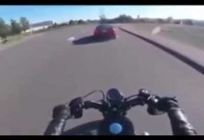 WCGW Mother to son on motorcycle: "Drive safe, watch out for idiots"..... Turns out mom was the "idiot"