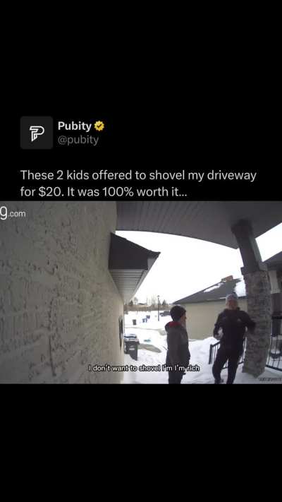 "Let's do a really good job cause they paid up first." ?