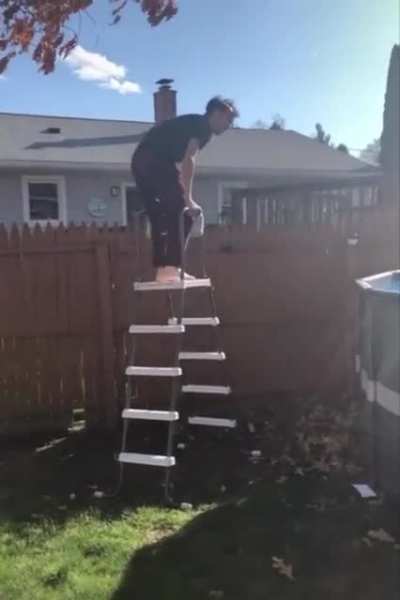 Trying to jump in a pool