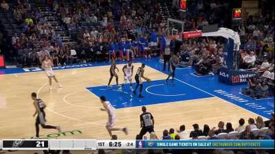 [Highlight] Josh Giddey to Chet Holmgren for three!