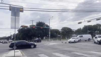 Doofus running a red light totaled my car and fled