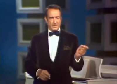 Victor Borge, "The Clown Prince of Denmark", performing one of his famous comedic piano routines on The Dean Martin Show in 1968