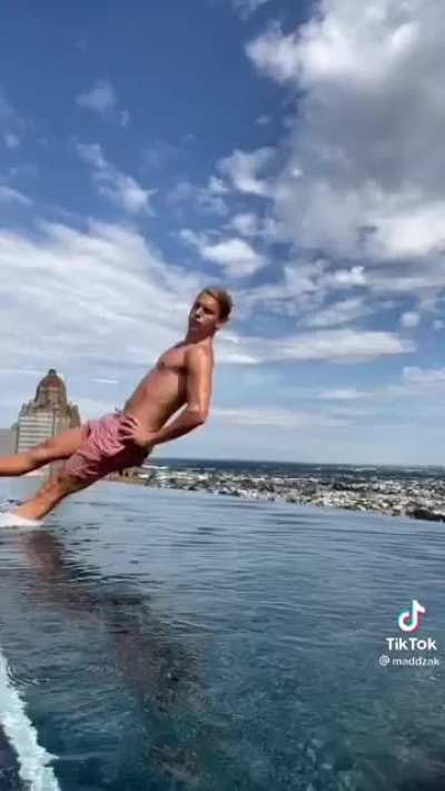 My heart stopped when he started jumping into the pool