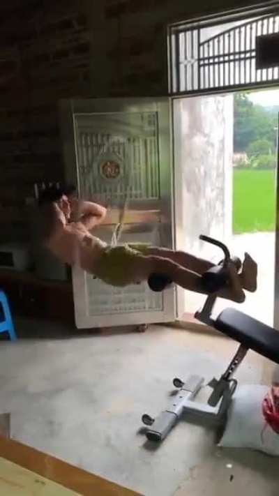 Incredible core strength with a hula hoop