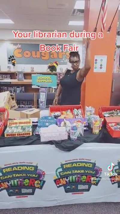 Book fairs hit different when the Librarian is into it