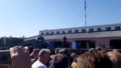 WCGW when the dictator decided to speak at a large Minsk plant (workers shouting "Go away")