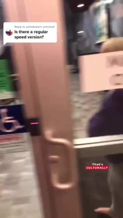 Flashing your friend as she exits an elevator