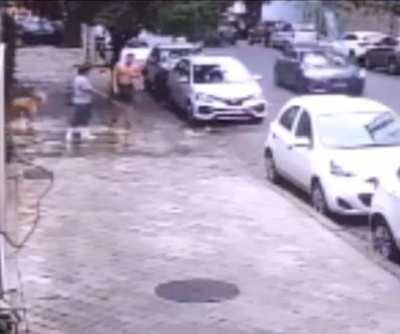 To clean a sidewalk…
