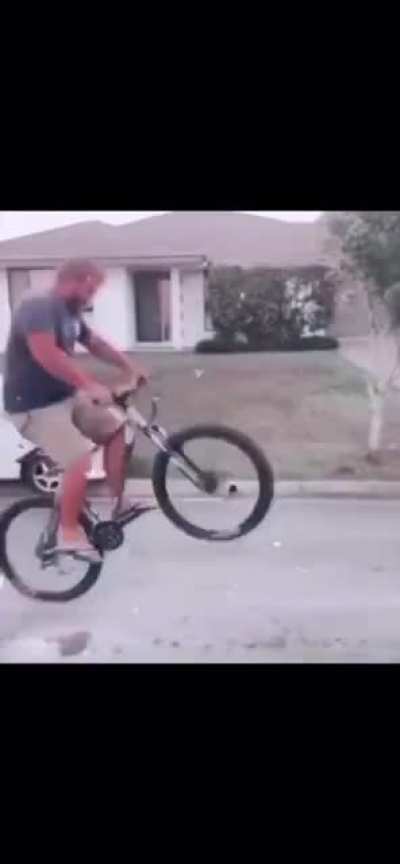 At least the scooter didn’t hit his shin