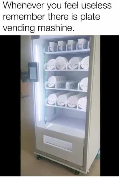 A perfect broken plate vending mashine