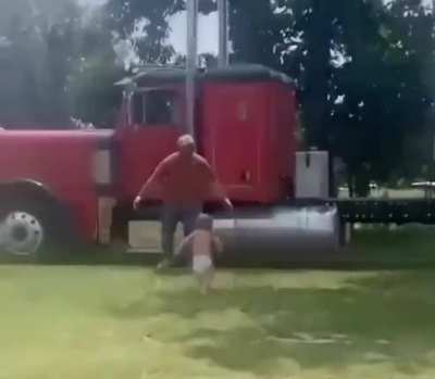 Hat ain’t gonna slow this tot down