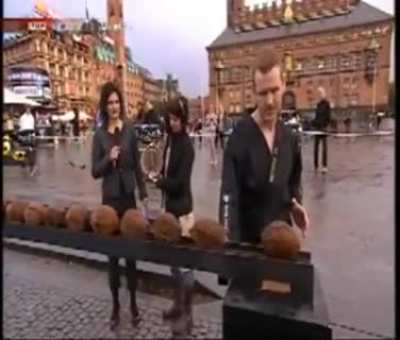 WCGW trying to smash 90 coconuts in 1 minute on live national tv. CC: "Are your hand okay? Noo i don't think it's alright"