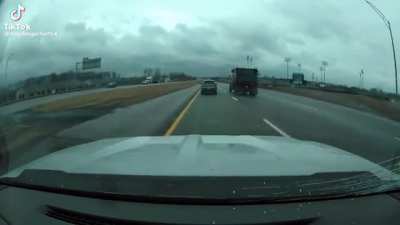 Driving behind truck