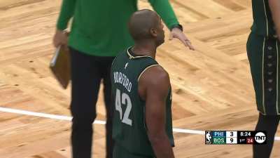 [Highlight] Al Horford is assessed a flagrant foul for not allowing landing space on a James Harden jumpshot after Doc Rivers requests a review. Highlight includes the play, replays and the review.