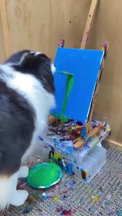 Doggo makes a painting