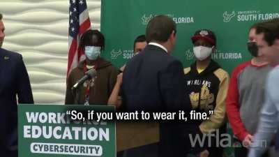 Ron DeSantis scolding students for wearing masks in Florida ?