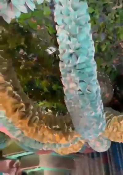Decoration for Ganesh Chaturthi at Sri Sathya Ganapathy Temple, India (That's real money)