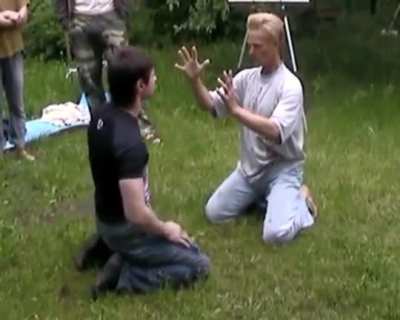 Using mental energy shield to block MMA fighter's punches
