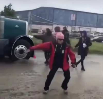 Vegans try to block delivery truck full of meat