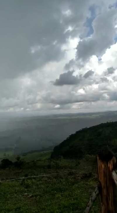 Brazilian politician showing the weather