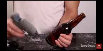 Let's try and hot glue my hand to a beer bottle...