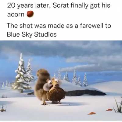 he finally got his acorn ?