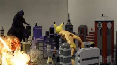 This stop motion took called, "Pexachu VS Godzilla." took around two years to make! (Credit : sock_bread)