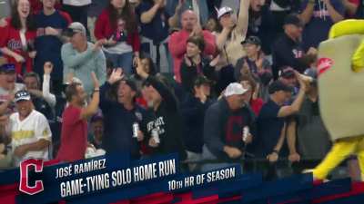 [Highlight] [Highlight] Jose Ramirez ties the game in the 7th with his 4th homer in two days