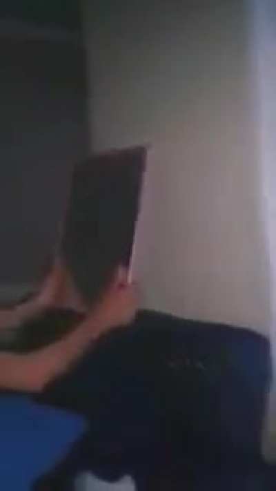 Little boy is practicing being tough. "Go away from me" "go away from me" "GOOO THE FUCK AWAYYYY FROM MEEEE" "it is broken fuck"