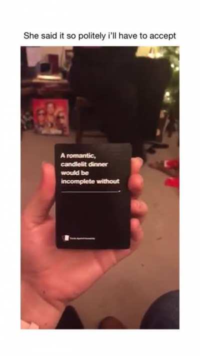 "That's not even on the card grandma!!"