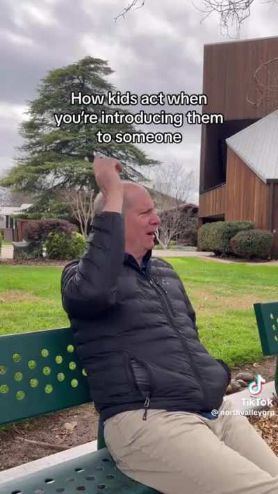 How kids act when you're introducing them to someone