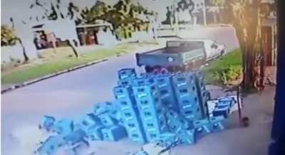 WCGW Saving a falling beer case.