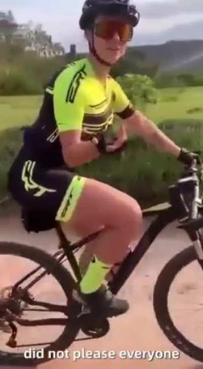 Riding a bike and trying to brag