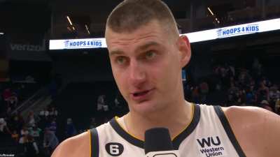 [Highlight] Nikola Jokic post game interview after his triple double vs the Warriors: "I just saw Bruce wide open.. so I throw it"