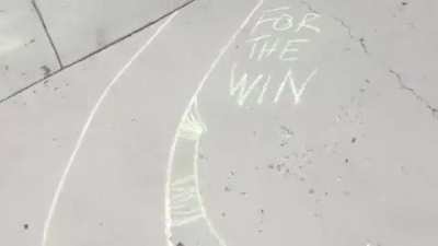 How this guy deals with kids playing on his driveway.