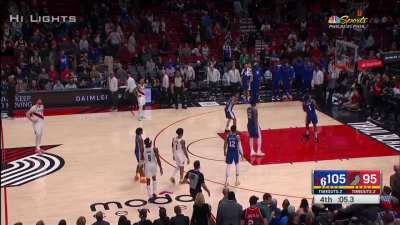 [Highlight] Grant misses a shot with the game winding down, and Harden excitedly hustles for the rebound for his triple-double