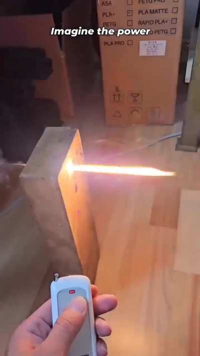 Powerful laser that can make a hole in you.